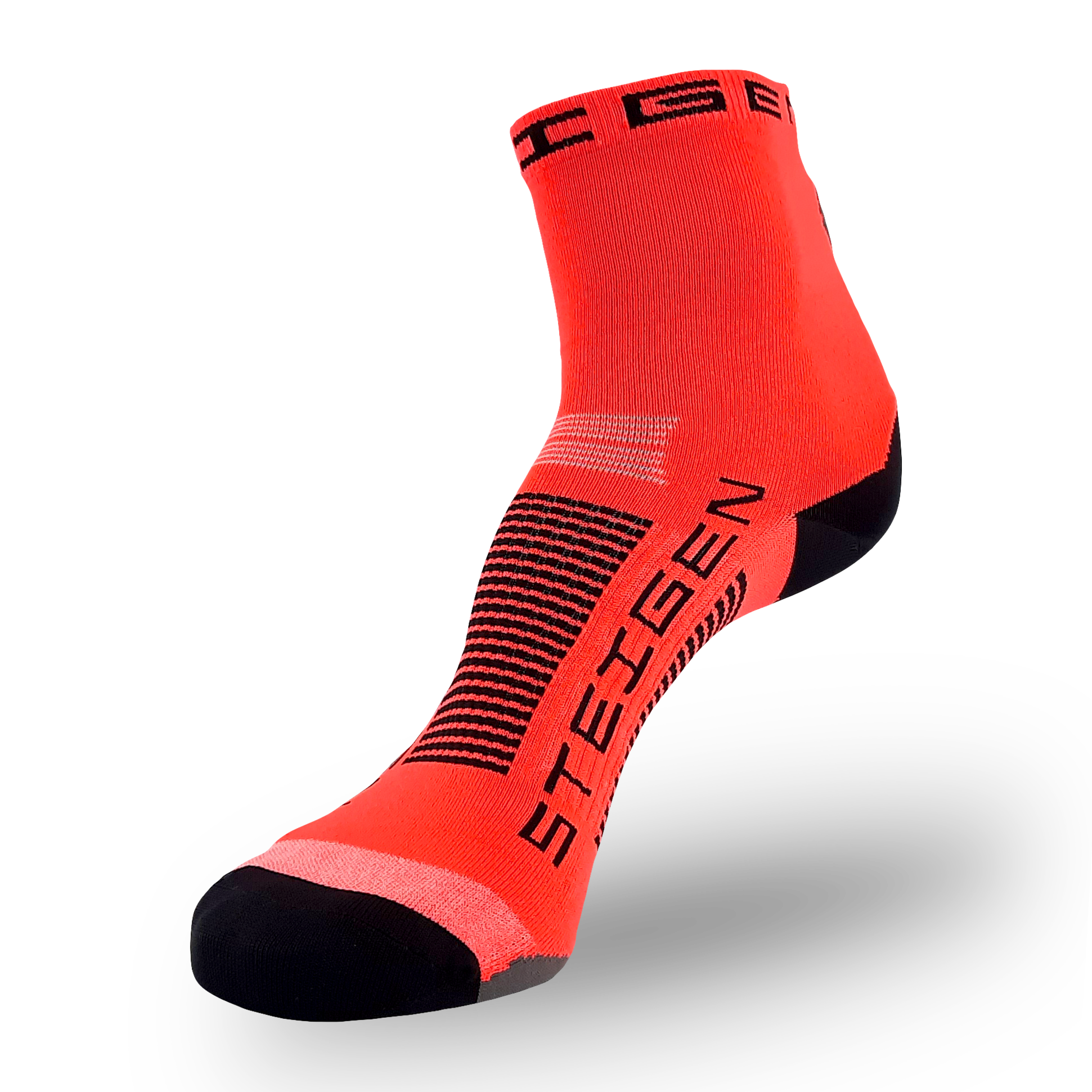 Fluro Red Running Socks ½ Length
